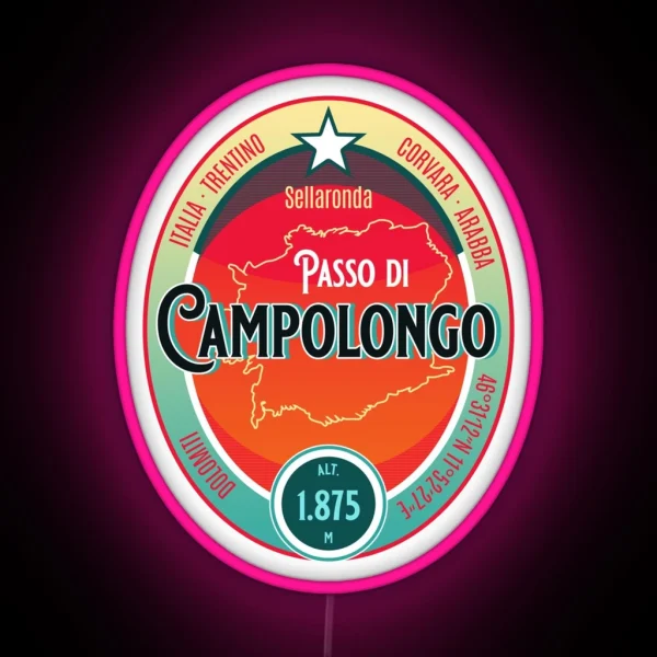 Passo Di Campolongo Dolomites Italy Motorcycle Touring RGB Neon Sign