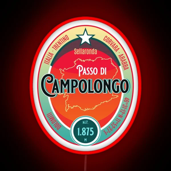 Passo Di Campolongo Dolomites Italy Motorcycle Touring RGB Neon Sign