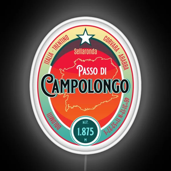 Passo Di Campolongo Dolomites Italy Motorcycle Touring RGB Neon Sign