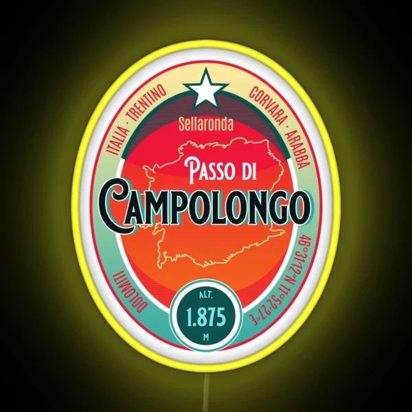 Passo Di Campolongo Dolomites Italy Motorcycle Touring RGB Neon Sign