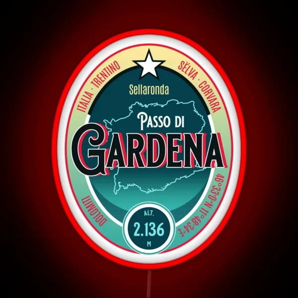 Passo Di Gardena Dolomites Italy Motorcycle Touring Led RGB Neon Sign