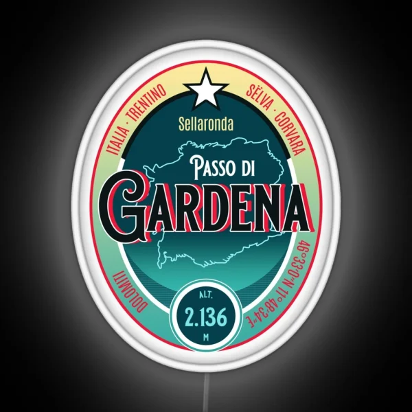 Passo Di Gardena Dolomites Italy Motorcycle Touring Led RGB Neon Sign