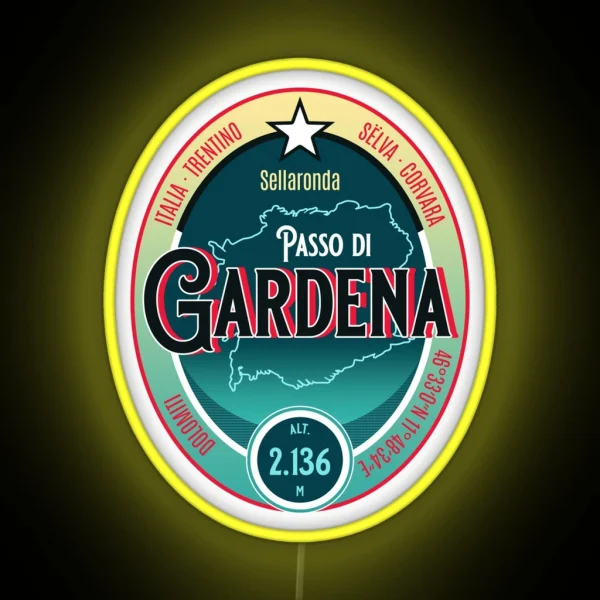 Passo Di Gardena Dolomites Italy Motorcycle Touring Led RGB Neon Sign