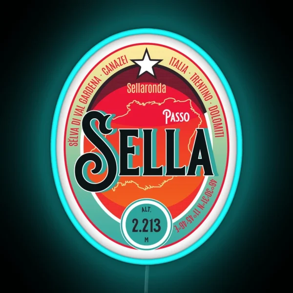 Passo Sella Dolomites Italy Touring Led Led RGB Neon Sign
