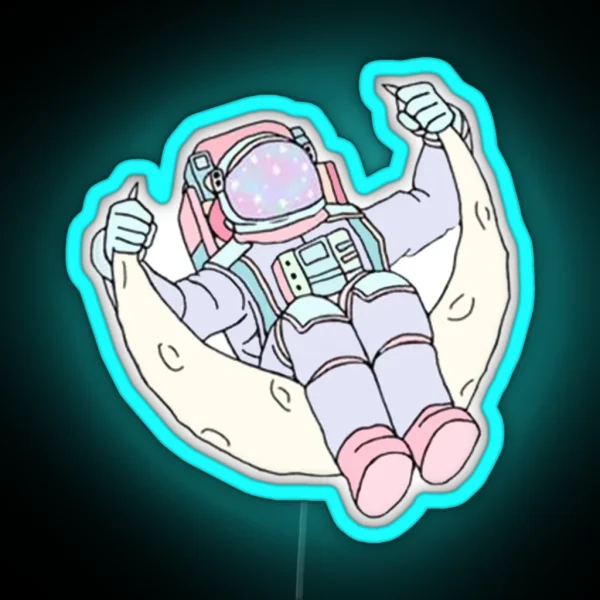 Pastel Astronaut RGB Neon Sign