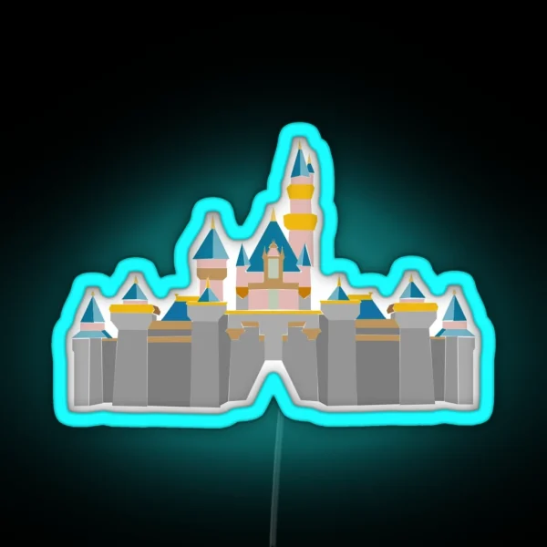 Pastel Geometric Castle RGB Neon Sign
