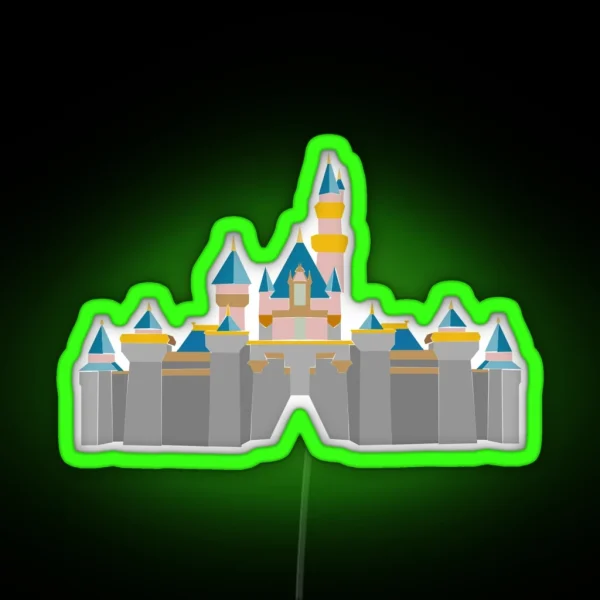 Pastel Geometric Castle RGB Neon Sign