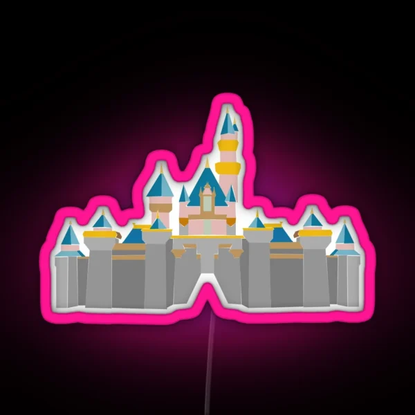Pastel Geometric Castle RGB Neon Sign