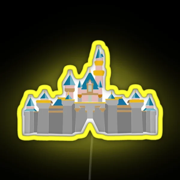 Pastel Geometric Castle RGB Neon Sign
