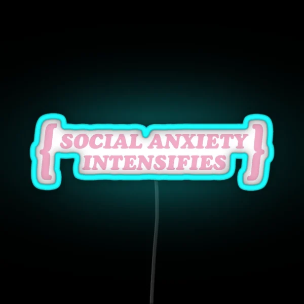 Pastel Goth Social Anxiety Intensifies Kawaii RGB Neon Sign