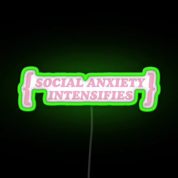 Pastel Goth Social Anxiety Intensifies Kawaii RGB Neon Sign