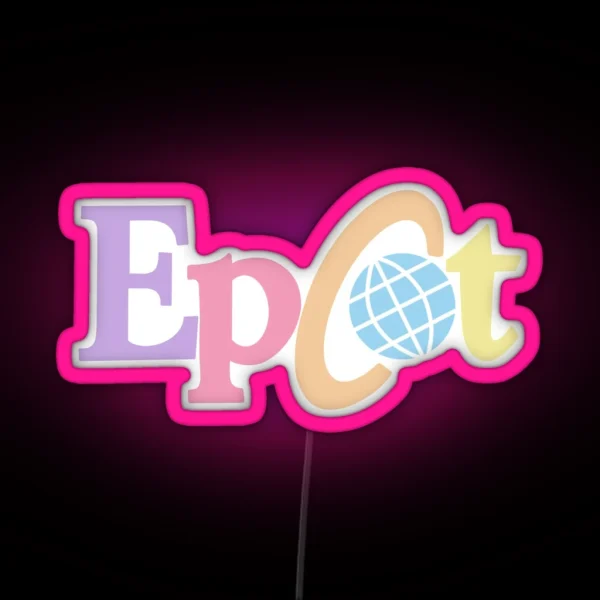 Pastel Old Epcot Logo RGB Neon Sign