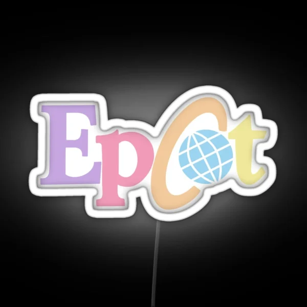 Pastel Old Epcot Logo RGB Neon Sign