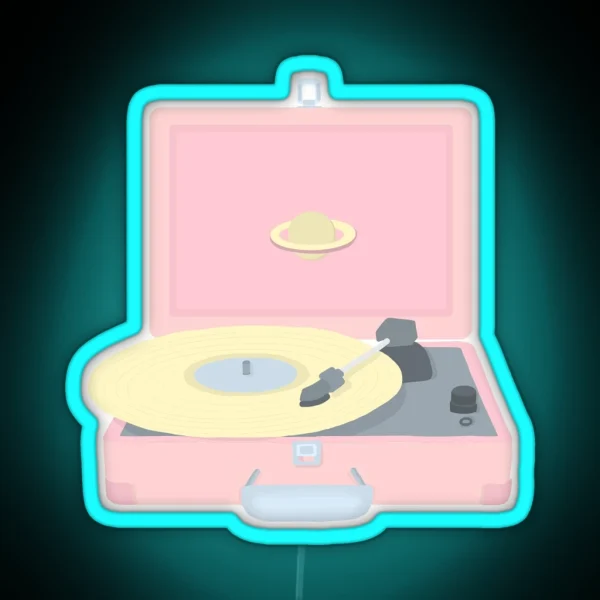 Pastel Record Player RGB Neon Sign