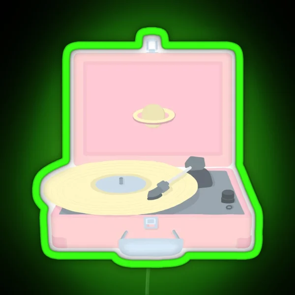 Pastel Record Player RGB Neon Sign