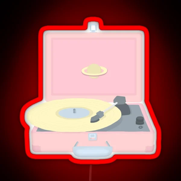 Pastel Record Player RGB Neon Sign