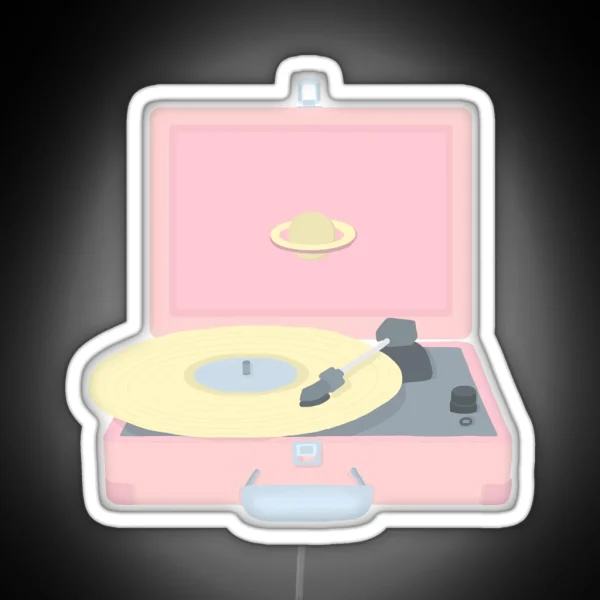 Pastel Record Player RGB Neon Sign