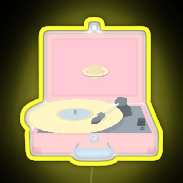 Pastel Record Player RGB Neon Sign