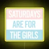 Pastel colored neon sign for fun and feminine Saturday vibes