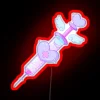 Soft pastel colored LED sign with glow in the dark effect