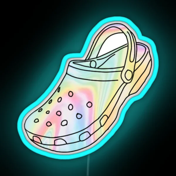 Pastel Tie Dye Crocs RGB Neon Sign