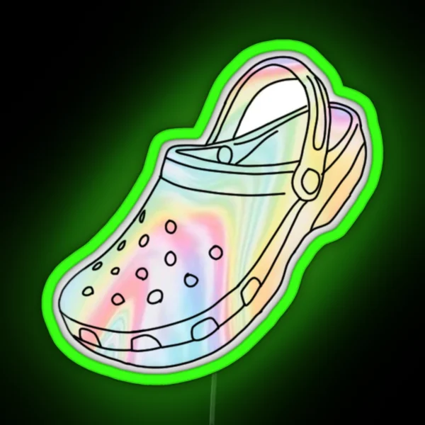 Pastel Tie Dye Crocs RGB Neon Sign