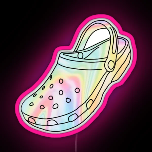 Pastel Tie Dye Crocs RGB Neon Sign