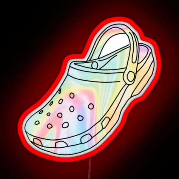 Pastel Tie Dye Crocs RGB Neon Sign