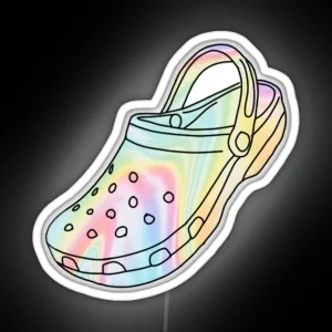 Pastel Tie Dye Crocs RGB Neon Sign