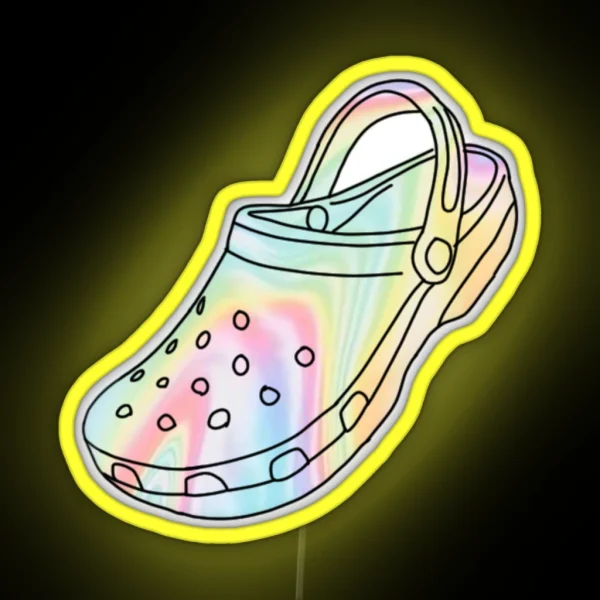 Pastel Tie Dye Crocs RGB Neon Sign