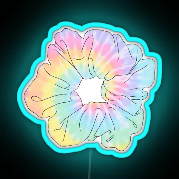 Pastel Tie Dye Scrunchie RGB Neon Sign