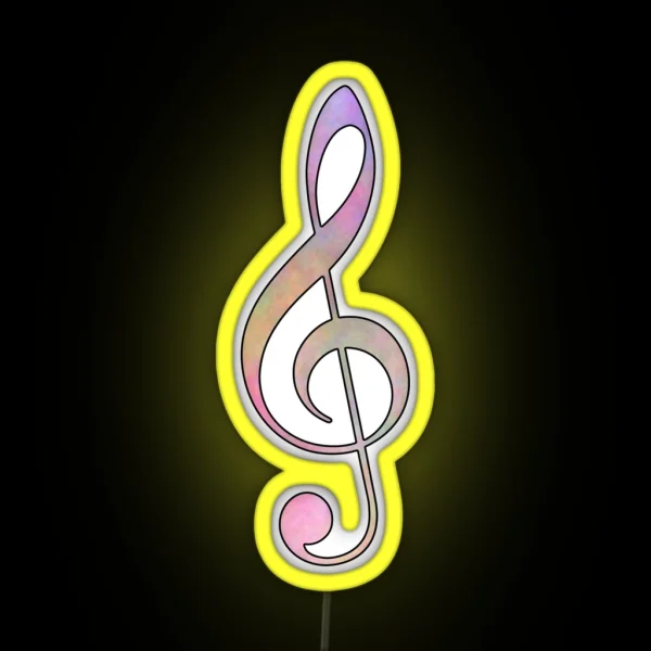 Pastel Treble Clef RGB Neon Sign