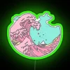Pastel wave wall art in vibrant RGB neon color