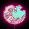 RGB Neon Sign Displaying Vibrant Pastel Ombre Wave Artwork Designs