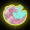 Pastel Hued LED Neon Sign with Vibrant Colorful Artistic Wave Design