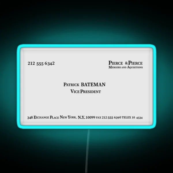 Patrick Bateman American Psycho Business Card RGB Neon Sign