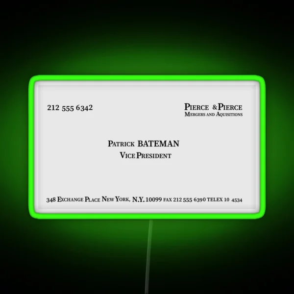 Patrick Bateman American Psycho Business Card RGB Neon Sign