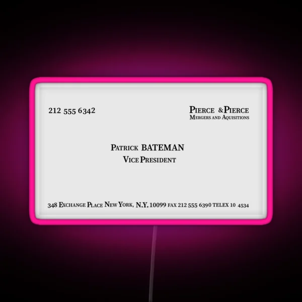 Patrick Bateman American Psycho Business Card RGB Neon Sign