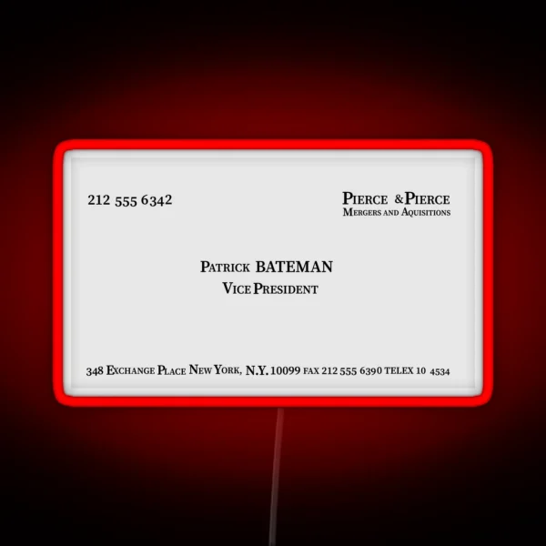 Patrick Bateman American Psycho Business Card RGB Neon Sign