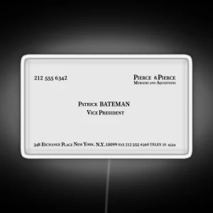 Patrick Bateman American Psycho Business Card RGB Neon Sign