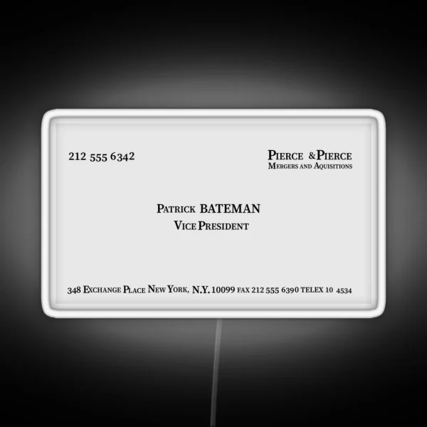 Patrick Bateman American Psycho Business Card RGB Neon Sign