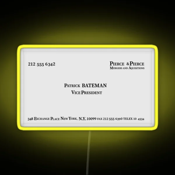 Patrick Bateman American Psycho Business Card RGB Neon Sign