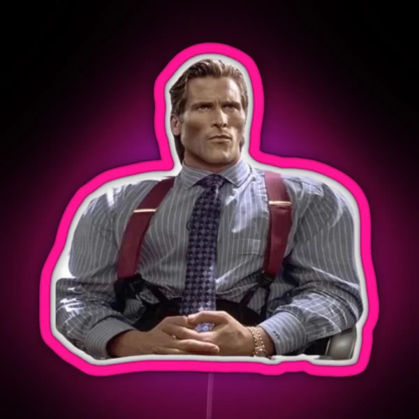 Patrick Bateman Gigachad RGB Neon Sign