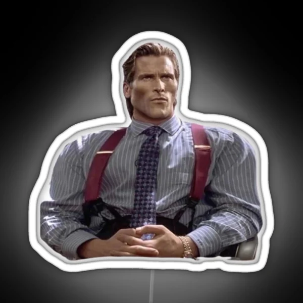 Patrick Bateman Gigachad RGB Neon Sign