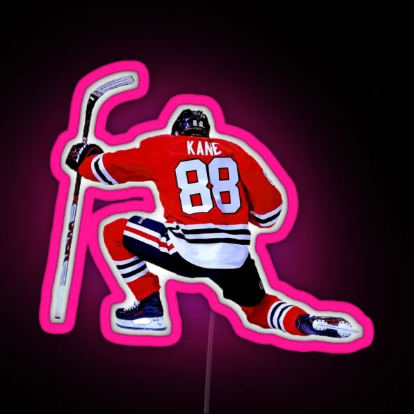Patrick Kane Hockey Celebration RGB Neon Sign