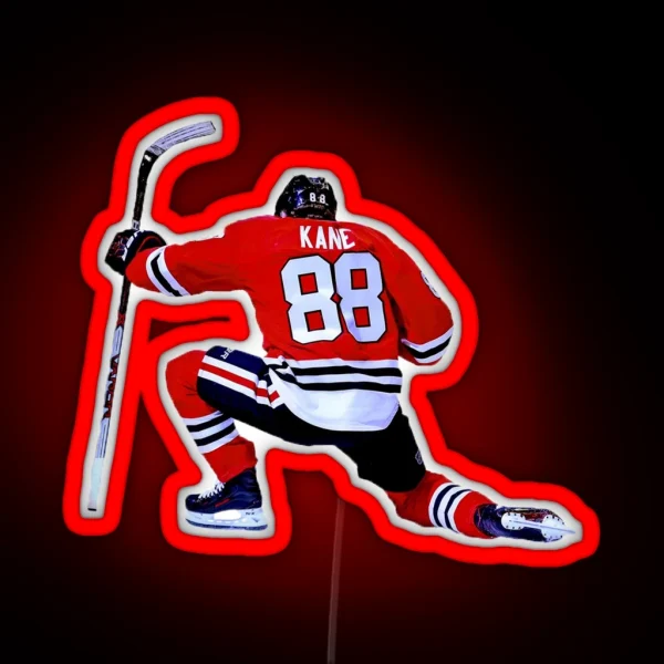 Patrick Kane Hockey Celebration RGB Neon Sign