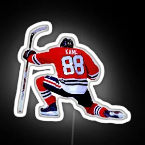 Patrick Kane Hockey Celebration RGB Neon Sign