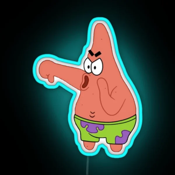 Patrick Spongebob Meme RGB Neon Sign