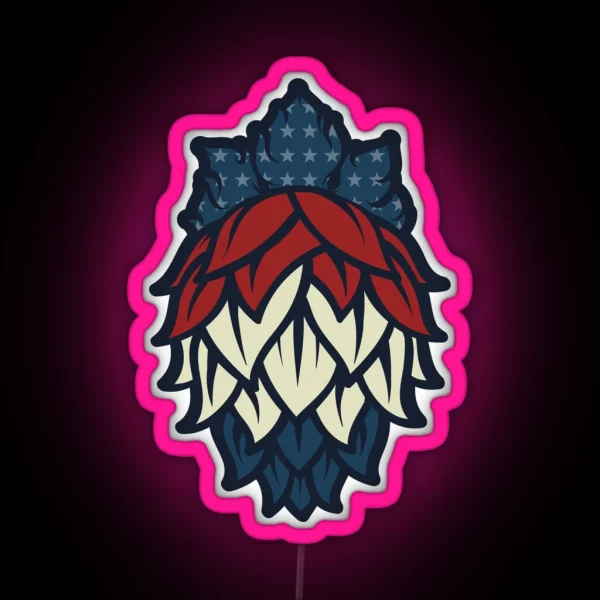 Patriotic Hops Craft Beer Yo RGB Neon Sign