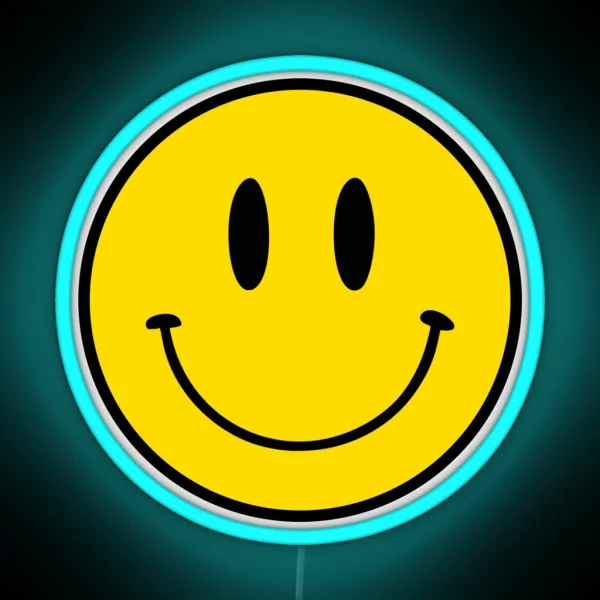 Pattern Happy Face Black RGB Neon Sign